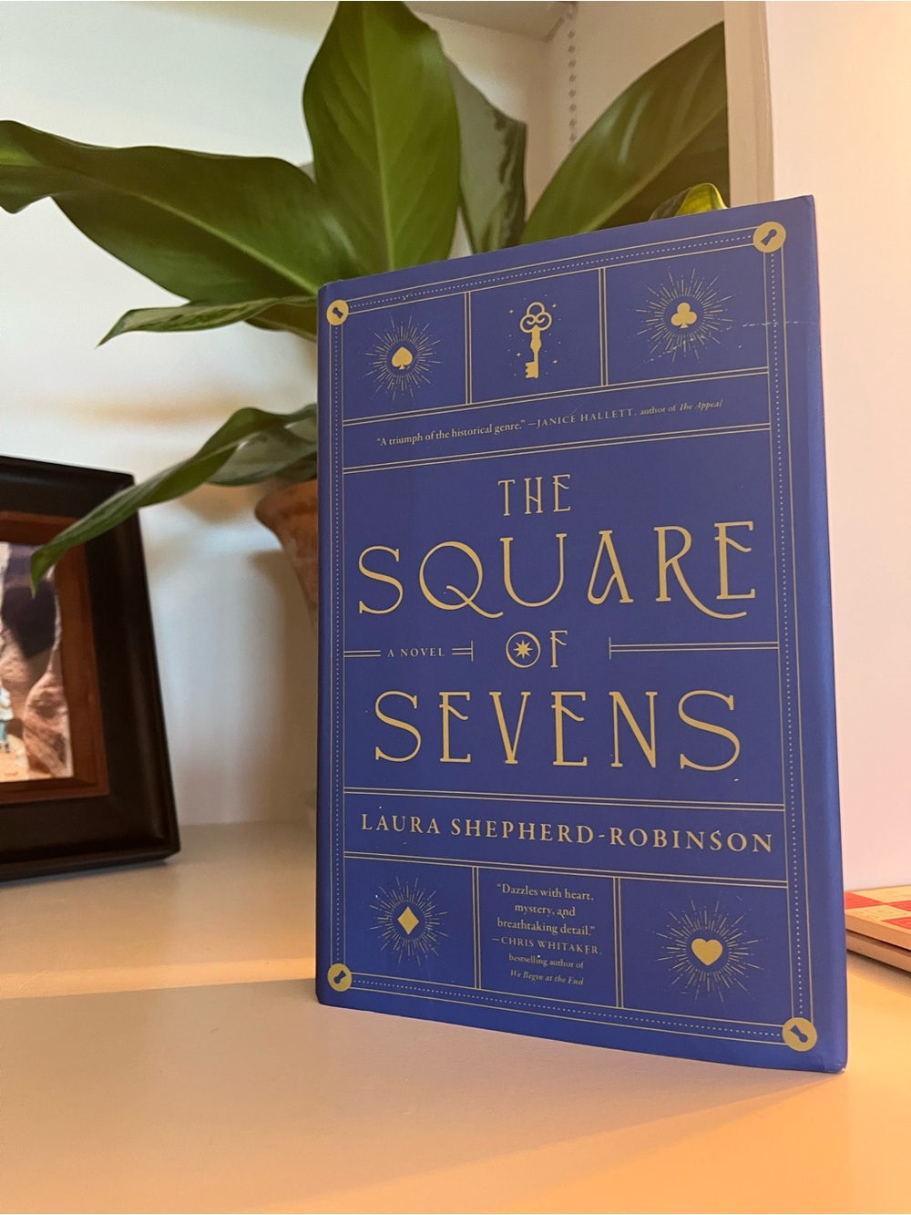 The Square of Sevens Decorative Coffee Table Book - Blue with Gold Accents